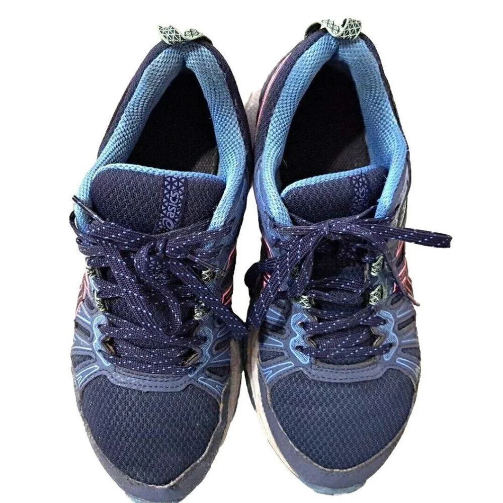 Asics Women's 6.5 Low Cut Lace Up Gel-Venture 7 Blue Multicolor Sneakers